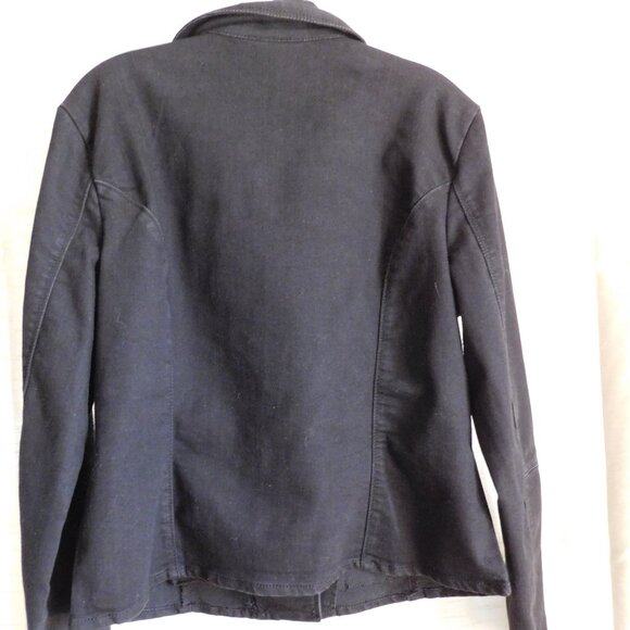 Kate and Mallory Black Denim Moto Jacket Woman's Large - Picture 2 of 4